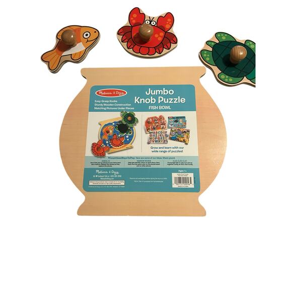 Melissa & Doug Animals Jumbo Knob Wooden Puzzle Fish Bowl - Picture 3 of 3